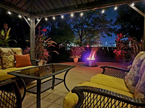 Enjoy a warm fire outdoors