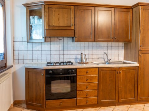 Fridge, oven, cookware/dishes/utensils