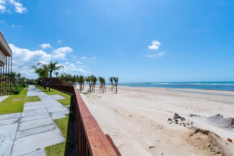 On the beach, white sand