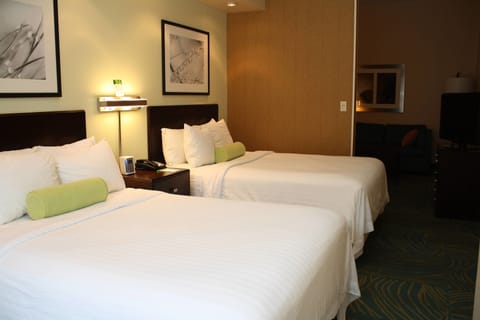 Suite, 2 Double Beds | Pillowtop beds, in-room safe, desk, iron/ironing board