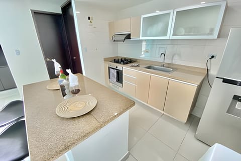 Basic Apartment | Private kitchen | Full-size fridge, microwave, cookware/dishes/utensils