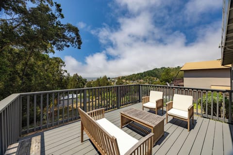 Inviting terrace dining with scenic natural views