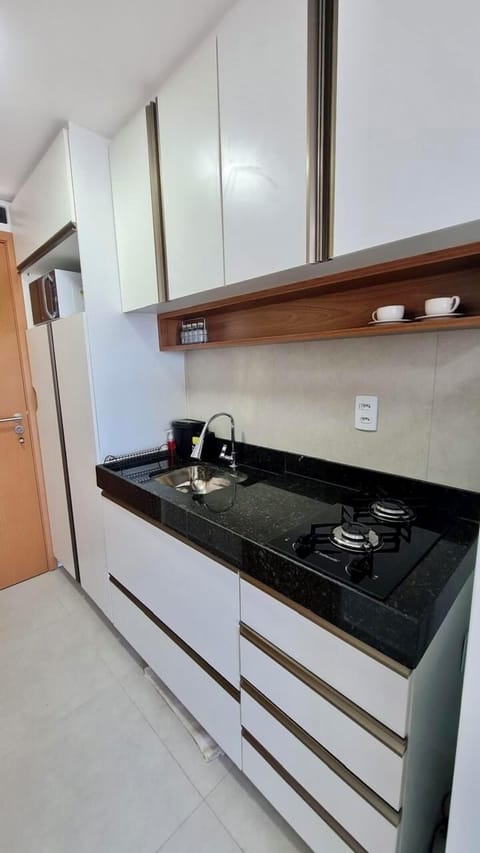 Superior Apartment, City View | Private kitchen | Fridge, microwave, stovetop, cookware/dishes/utensils