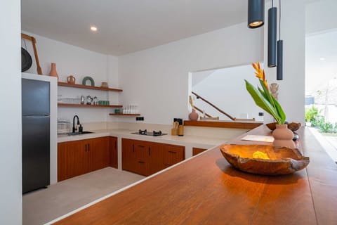 Basic Villa | Private kitchen | Fridge, microwave, stovetop, electric kettle