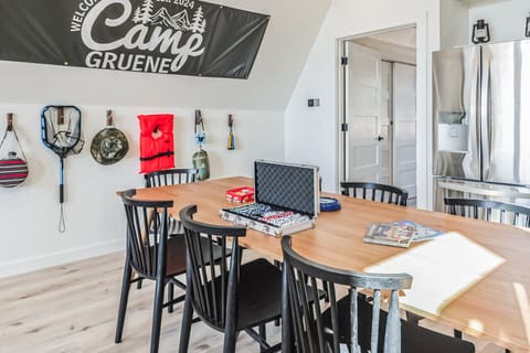 Dining area featuring camp themed decor