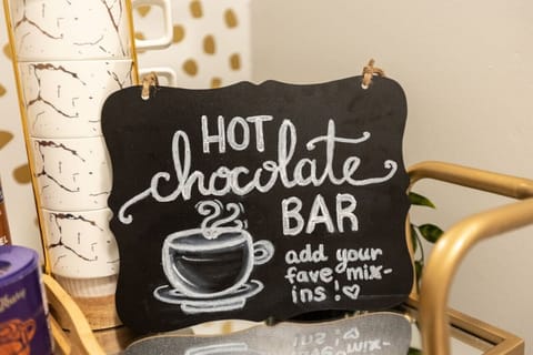The hot chocolate bar downstairs