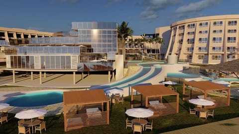 4 outdoor pools, pool umbrellas, sun loungers