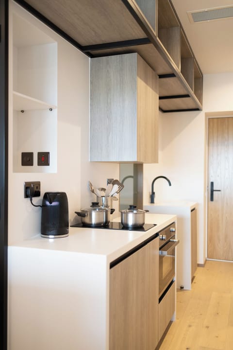 Signature Studio (small double bed) | Private kitchen | Fridge, microwave, oven, stovetop