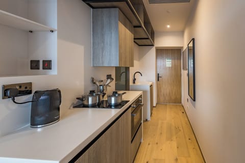 Signature Studio (small double bed) | Private kitchen | Fridge, microwave, oven, stovetop