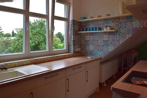 Apartment | Private kitchen | Electric kettle, toaster, highchair