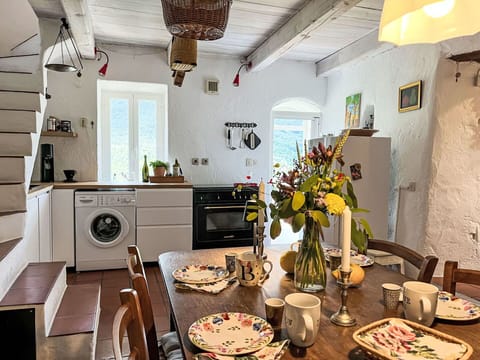 Table, Property, Furniture, Tableware, Building, Plant, Flower, Lighting, Interior Design, Kitchen Stove