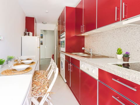 Cabinetry, Countertop, Property, Building, Kitchen, Orange, Interior Design, Architecture, Floor, Drawer