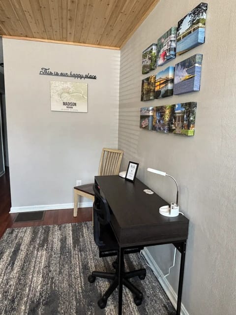 Work space with free Wifi.  Also stocked with board games and books