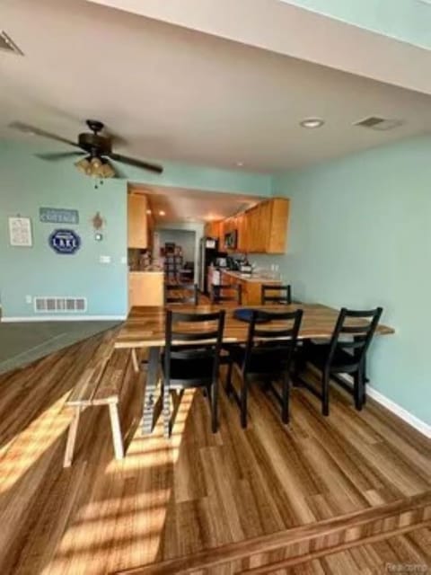 Dining area with nice view of the lake.