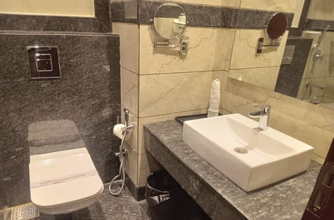 Deluxe Double or Twin Room | Bathroom | Shower, hair dryer, towels, soap