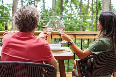 the upper deck is perfect for a drink. Cheers!