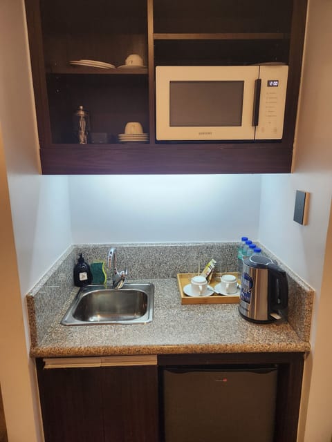 Deluxe Studio Suite, Park View | Private kitchen | Mini-fridge, microwave, cookware/dishes/utensils