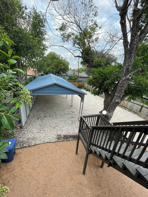 Covered off street parking close to rear entrance of units