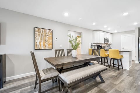 Gather for family meals together at the dining table, seating 6