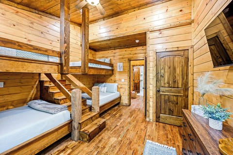 The Bunk Room also comes with a closet to keep your stuff organized