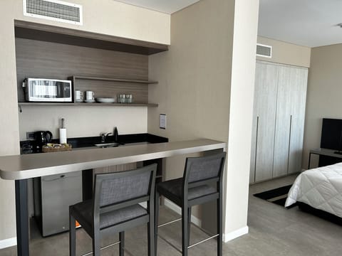 Deluxe Studio Suite, Lake View | Private kitchen