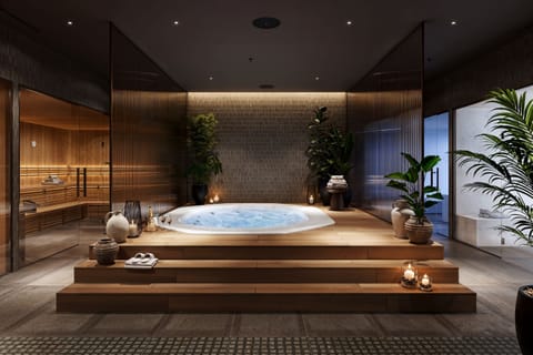 Indoor spa tub