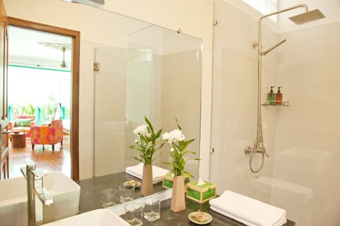 Studio (Adult Only) | Bathroom | Shower, hair dryer, bathrobes, slippers