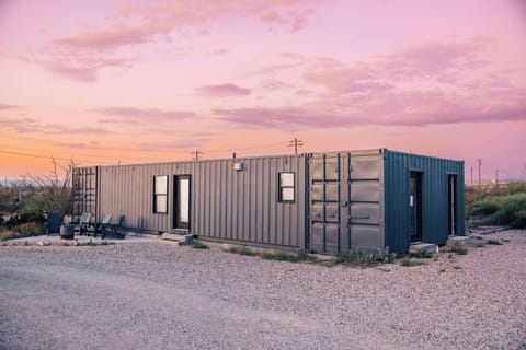 Exterior view of the shipping container home