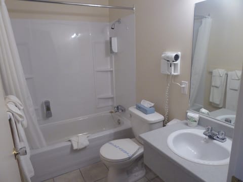 Double Room, Kitchenette | Bathroom | Combined shower/tub, free toiletries, hair dryer, towels