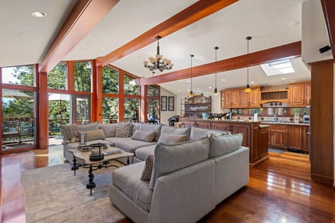 open living room, dining room and kitchen