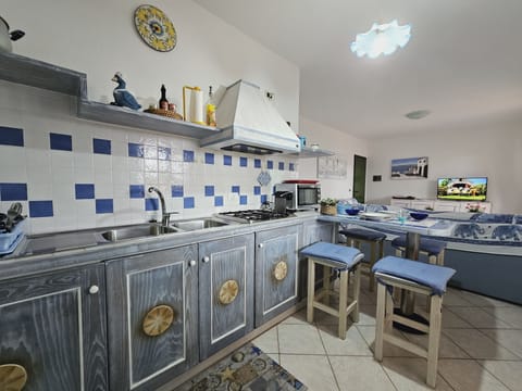 Apartment gorgeous small port view | Private kitchen | Full-size fridge, stovetop, cookware/dishes/utensils