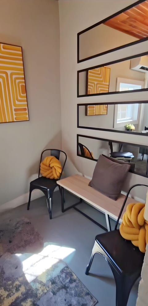 The dining room features plenty of seating.