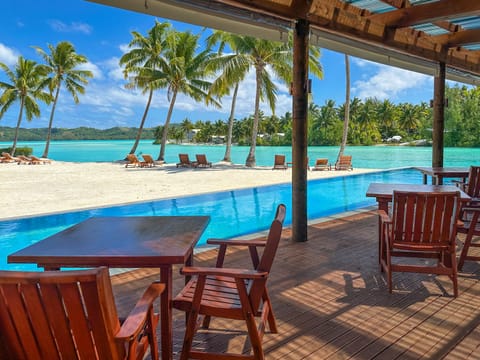 Breakfast, lunch served; local and international cuisine, beach views 