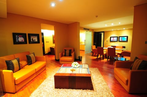 Presidential Suite, 2 Bedrooms, Lake View | Living area | LCD TV, pay movies