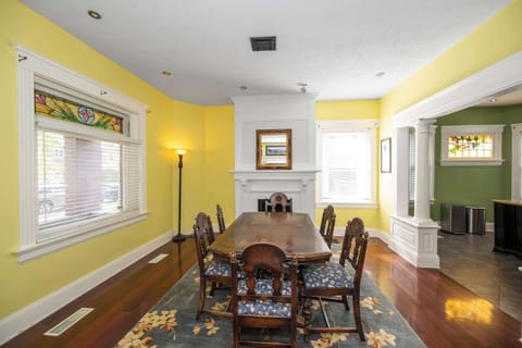 Gather for elegant meals together at the dining table, offering seating for 6