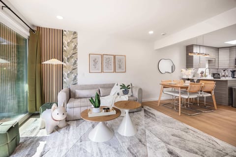 Bright and welcoming dining space with chic décor, ideal for intimate gatherings or family meals.