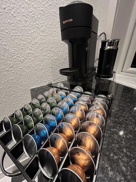 Nespresso coffee maker and milk frother with a selection of coffees - enjoy ☕️