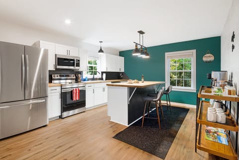 Every cabinet is labeled for ease of use and cooks convenience