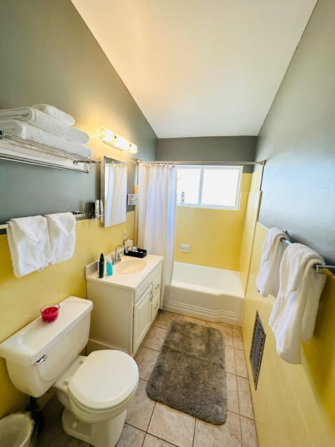 One Bedroom King Patio-Garden Bungalow Kitchen | Bathroom | Free toiletries, hair dryer, towels, soap