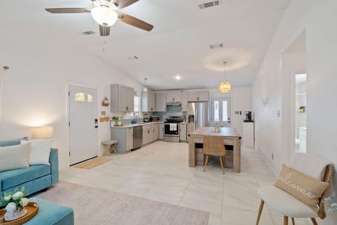 View of the dining and kitchen areas