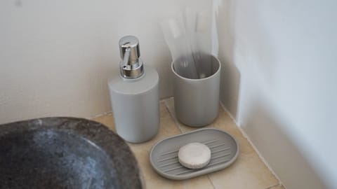 Shower, bathrobes, bidet, towels