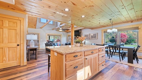 Cozy kitchen with natural wood accents, perfect for family meals and gatherings!