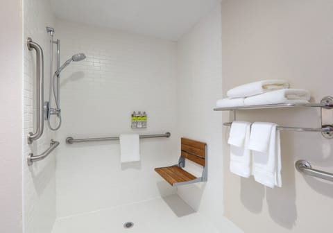 Suite, 1 King Bed, Accessible, Non Smoking (Comm, Roll Shwr) | Bathroom | Combined shower/tub, free toiletries, hair dryer, towels