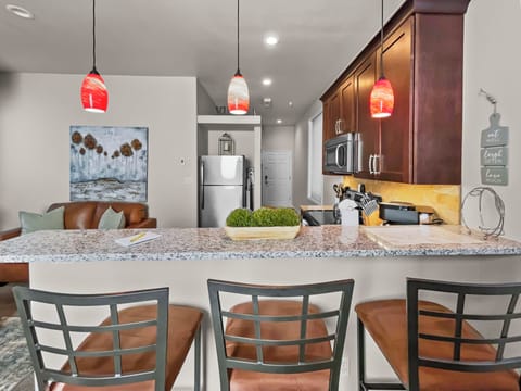 Relax and hang out while preparing meals