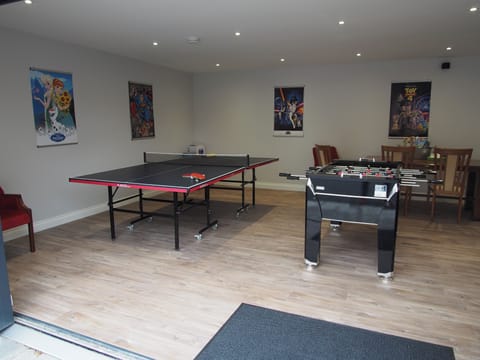 Games room with Table tennis, Table football, Seated football, PlayStation,