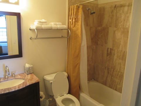 Ivory (Ocean & Pool View) | Bathroom | Combined shower/tub, free toiletries, hair dryer, towels