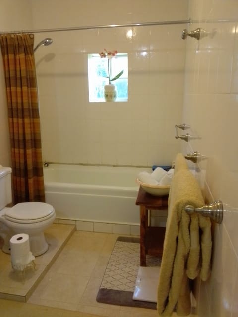 Deluxe Room, Courtyard View | Bathroom | Eco-friendly toiletries, towels