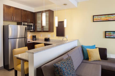 Studio, 1 King Bed with Sofa bed | Private kitchen | Fridge, microwave, stovetop, dishwasher