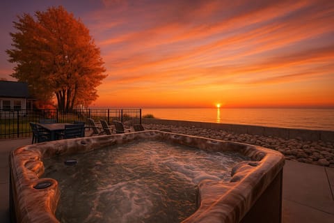 Enjoy a fall sunset overlooking Lake Erie