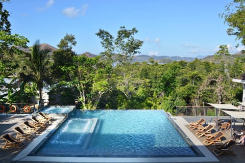 Outdoor pool, sun loungers